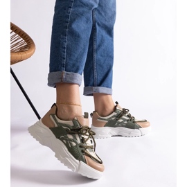 D/CEO Gröna och beige damsneakers Alva 2