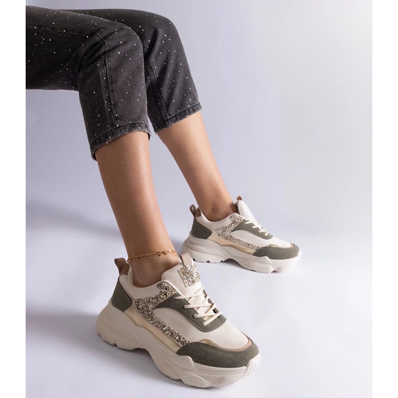 D/CEO Gröna sneakers med glitter Clorinda-inlägg 1