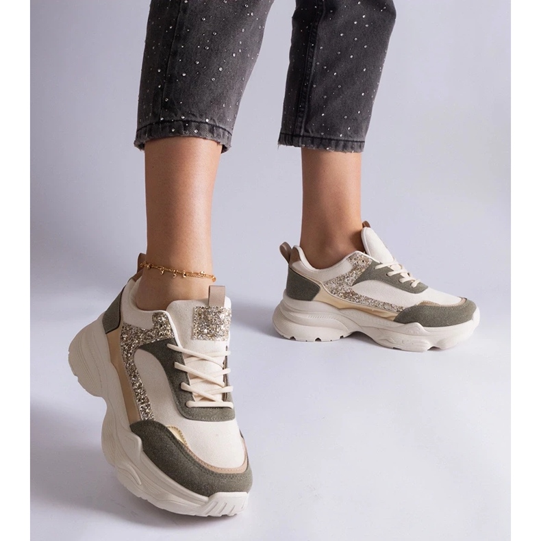 D/CEO Gröna sneakers med glitter Clorinda-inlägg 2