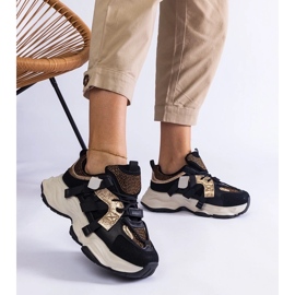 D/CEO Svarta sneakers med guld Candra-inlägg 2