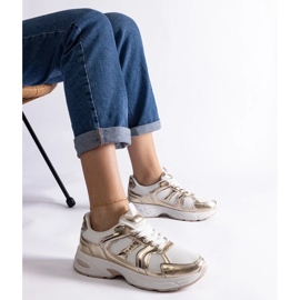 D/CEO Vita och guld Ena sport sneakers gyllene 2