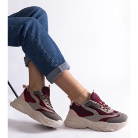 D/CEO Rödbruna och gråa Milenka-sneakers för kvinnor 2