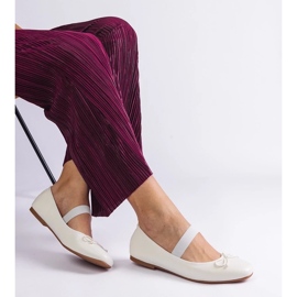 D/CEO Vita ballerinor med ett elastiskt band och en dekorativ Newton -båge 2