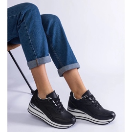 D/CEO Svarta plattformssneakers dekorerade med glitter och en metallisk Ursula-inlägg 2