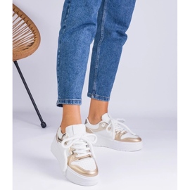 D/CEO Vita och guld sneakers på Ivalda -plattformen gyllene 2