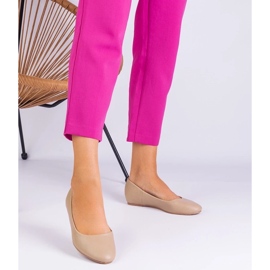 D/CEO Beige Ballerinas på en dold kil av Eco -Leather Saveia 2