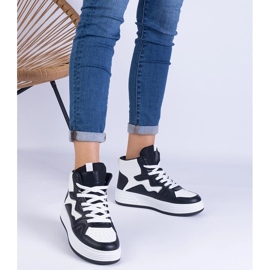 Kvinnors vita och vita sneakers svart 1