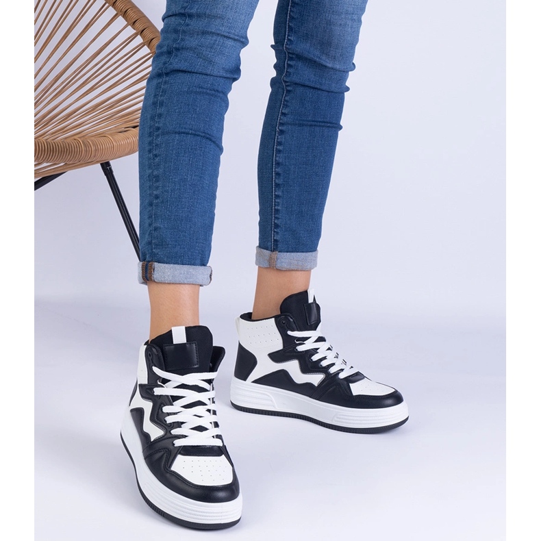 Kvinnors vita och vita sneakers svart 1