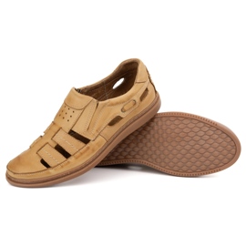 Polbut Openwork läderskor 06 för sommaren beige 5