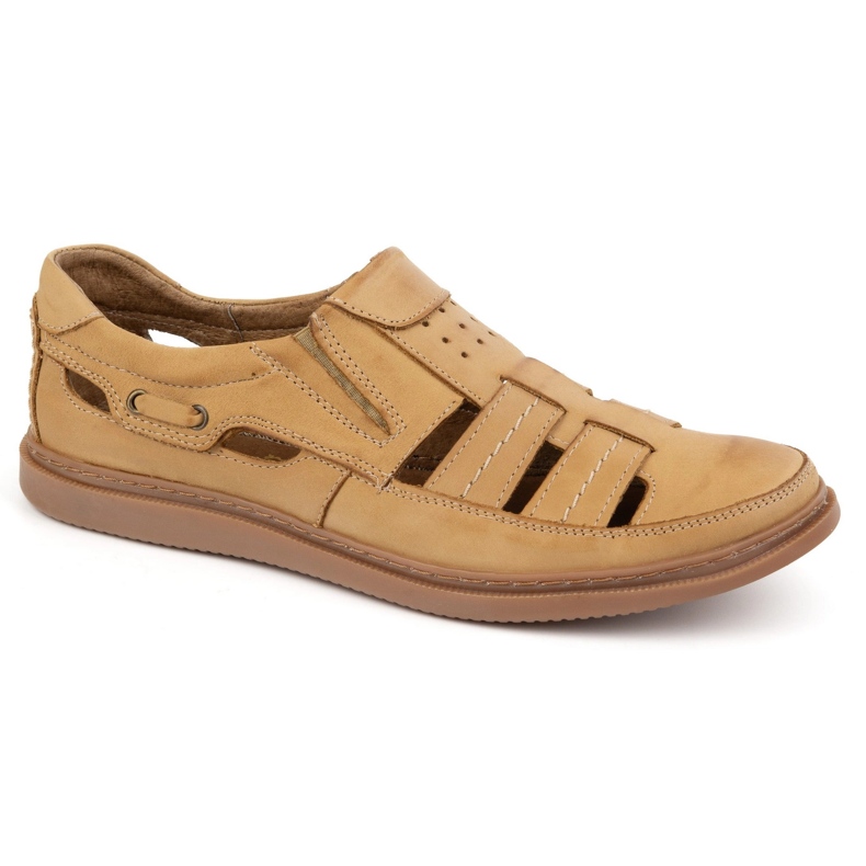 Polbut Openwork läderskor 06 för sommaren beige 1