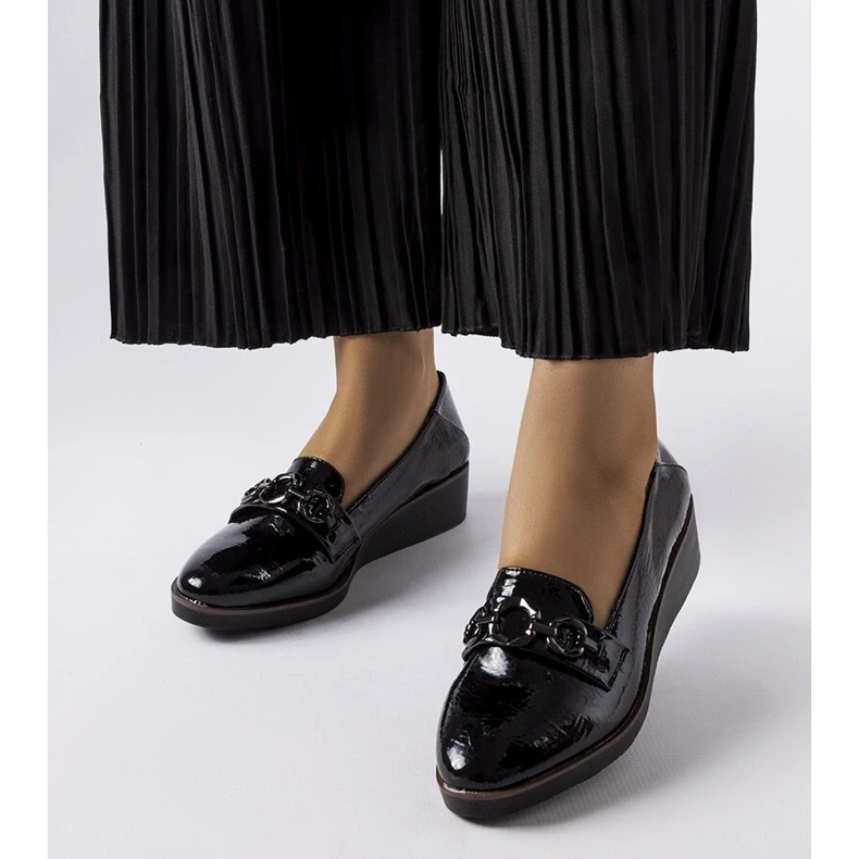 D/CEO Svarta wedge loafers i patent från Erin 1