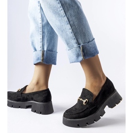 D/CEO Svarta mockasiner med spänne och strass från Gaiola 2