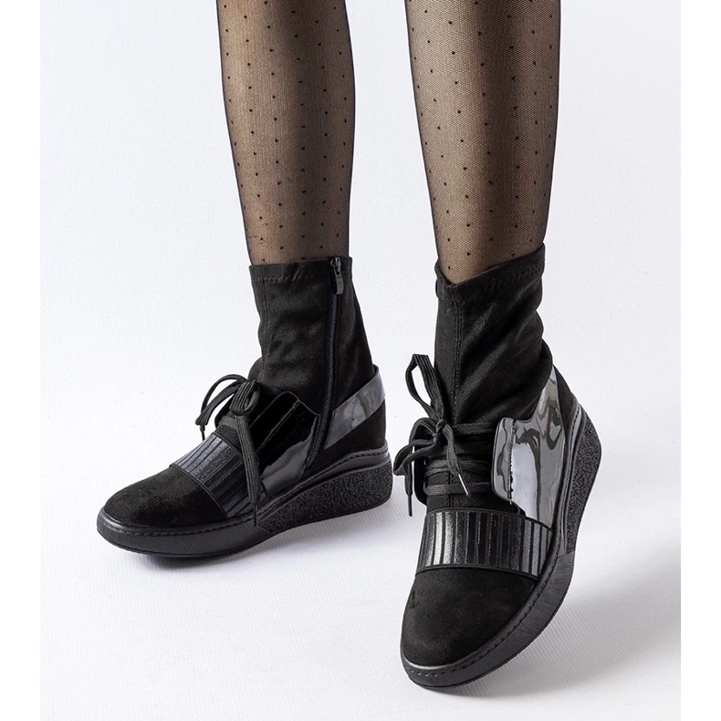 D/CEO Svarta Spoleto kilstrumpa ankelstövlar 2