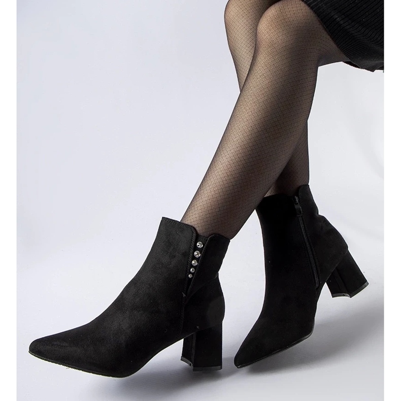 D/CEO Svarta ankelboots i ekomocka med Pikeville-klack 1