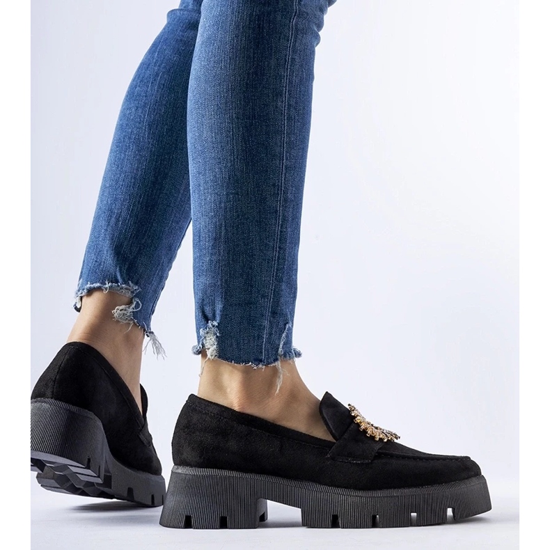 D/CEO Svarta mockasiner dekorerade med ett Stanislas-spänne 2