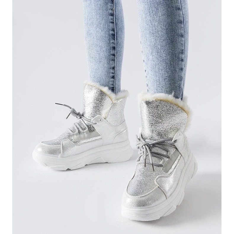 D/CEO Vita och silverisolerade Stringer snöstövlar 1