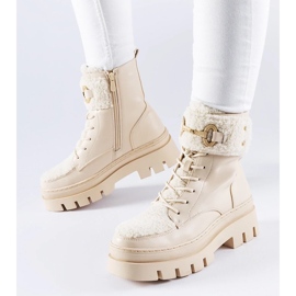 D/CEO Beige isolerade arbetarstövlar med Highland-spänne 1