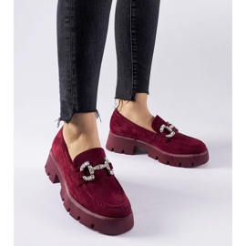 D/CEO Giacomo vinröda mockasiner med strass 1