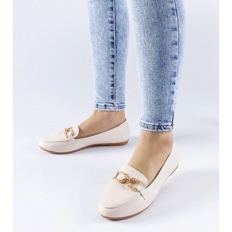 D/CEO Beige mockasiner med spänne från Sovera 1