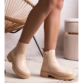 D/CEO Beige isolerade klassiska slip-on ankelboots från Edina 1