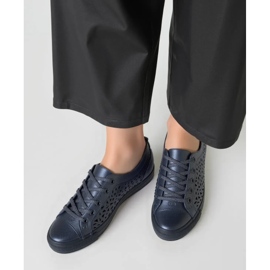 Kvinnors belvio blå sneakers 2