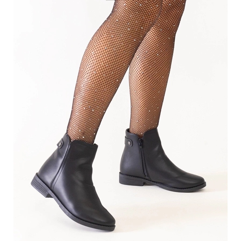 D/CEO Svarta klassiska ankelboots av Pereia eko-läder 1