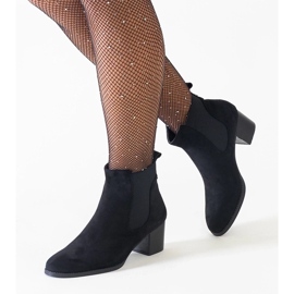 D/CEO Svarta högklackade ankelboots med elastiska Nadisa eko-mockainlägg 1