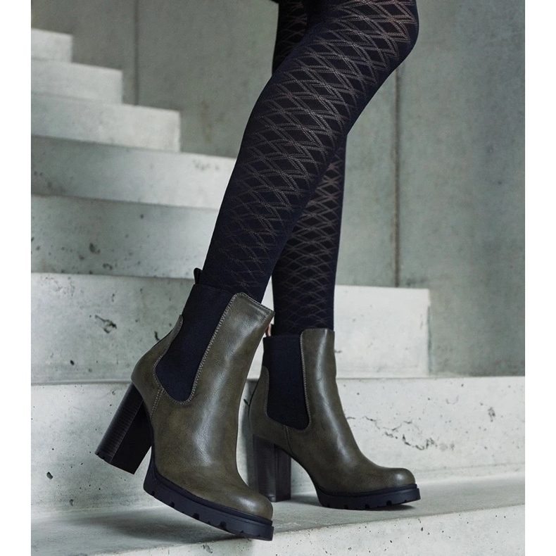 D/CEO Gröna slip-on ankelboots av Motena eko-läder 1