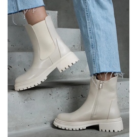 D/CEO Beige isolerade stövlar med dragkedja, ekoläder Alia 1