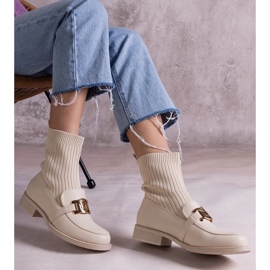 D/CEO Beige stövlar med ovandel i tyg från Krisa 2