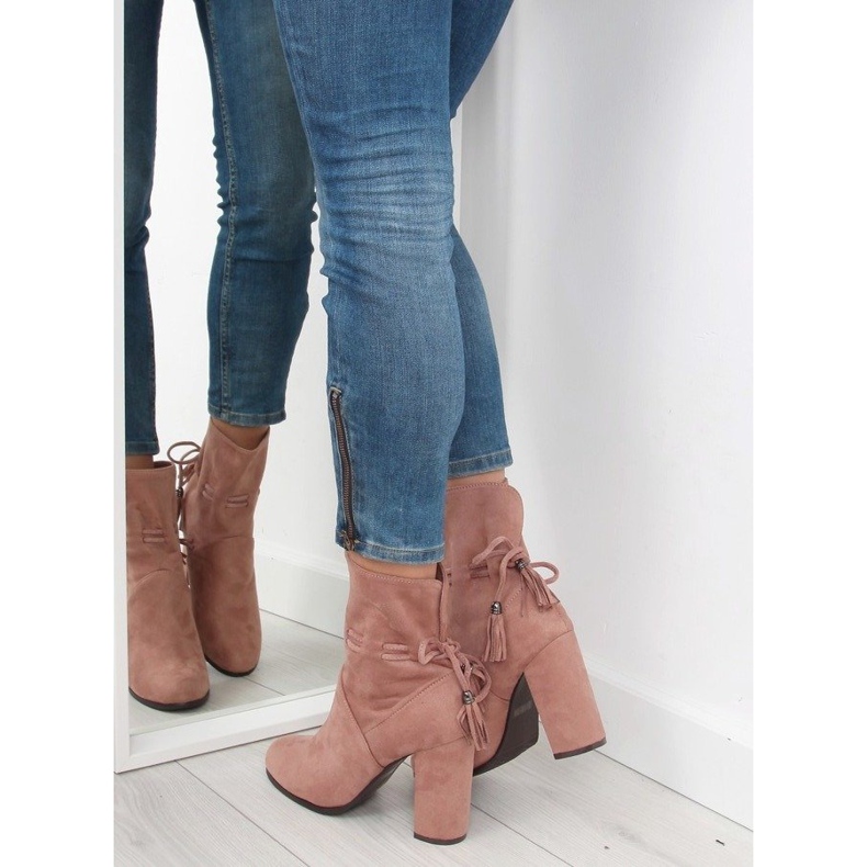 Stövlar med breda klackar rosa 1318 rosa 1