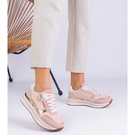 D/CEO Pink Sports Sneakers på plattformen med Golden Insert of Isolde rosa 2