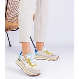 D/CEO Gröna sportsneakers på plattformen med Golden Insert of Isolde 2