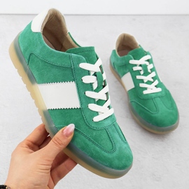 Kvinnors läderskor i Suede Green Filippo 6770 grön 1
