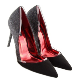 Svarta brokadklackar 5127 svart grå 1