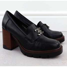 Kvinnors skor på Black Potocki -stolpen med dekoration SZ12403 svart 2