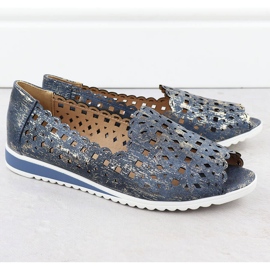 Kvinnors OpenWork Shoes Open Toe Jeans Gilded Jezzi Asa135-1 blå 2