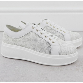 S.Barski Skor på Białe S. Barski HY51-059 spetsplattform vit 2