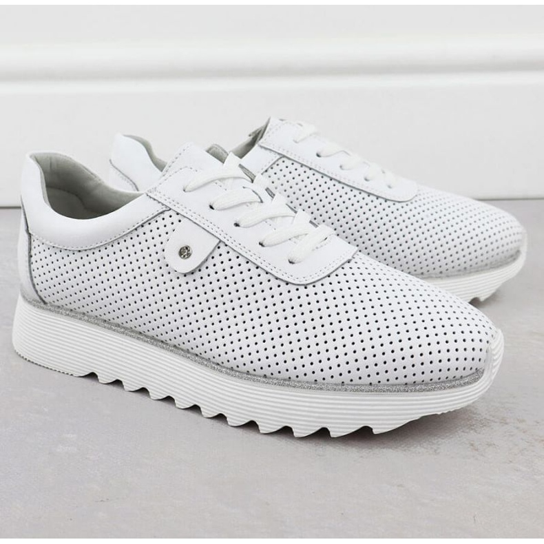 S.Barski Skor på plattformen S. Barski LR51-629 White vit 2