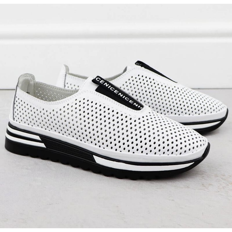 S.Barski OpenWork Sports Shoes S. Barski LR51-672 White vit 2