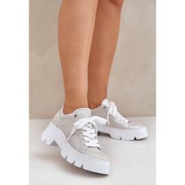 Sneakers sportskor på Chebello 4632 silverplattform silver- 2