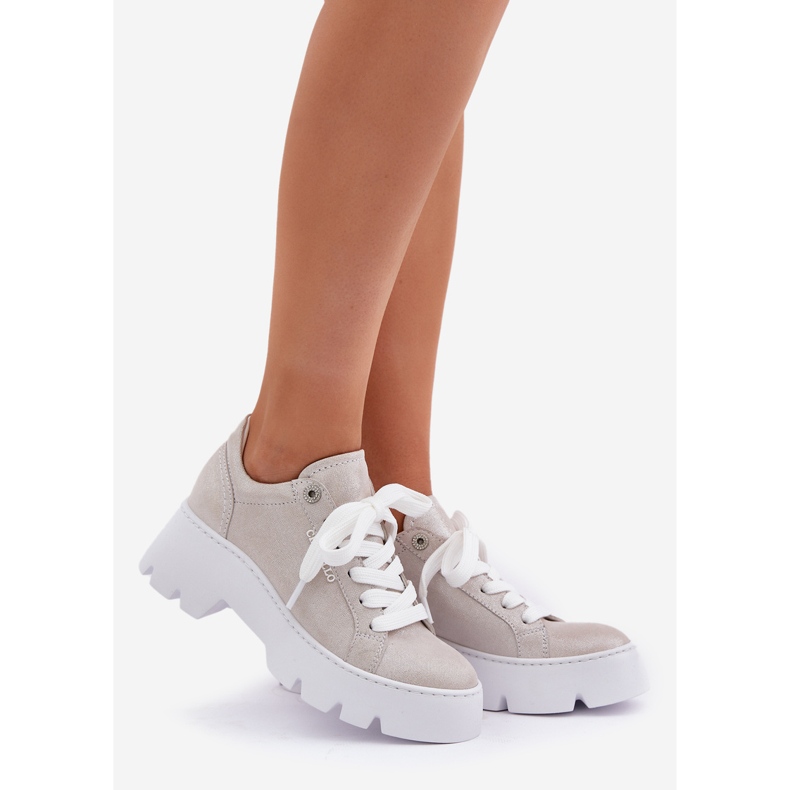 Sneakers sportskor på Chebello 4632 silverplattform silver- 1