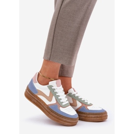 Kvinnors smyger med glitter på plattformen blå 1