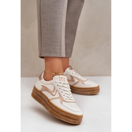 Kvinnors smyger på plattformen beige 2