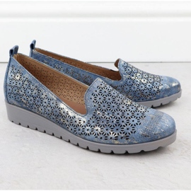 M.Daszyński Skor på M. Daszyński MR1628-20 i blommor blå 2