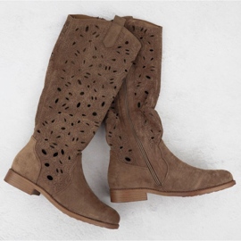 OpenWork Boots Suede S.Barski HY51-176 BROWN brun 1