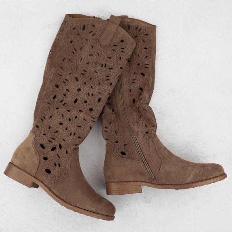 OpenWork Boots Suede S.Barski HY51-176 BROWN brun 1