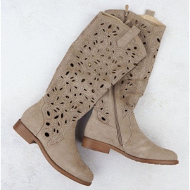 OpenWork Boots Suede S.Barski HY51-176 BROWN brun 1