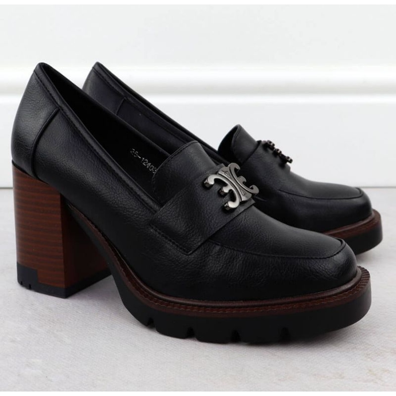 Moccasin -skor på Potocki Post i SZ12403 WOL287 svart 2