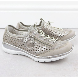Rieker L32P6-90 Silver Openwork Sports Shoes silver- 2